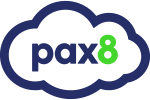 A green and blue cloud with the word pax 8 in it.